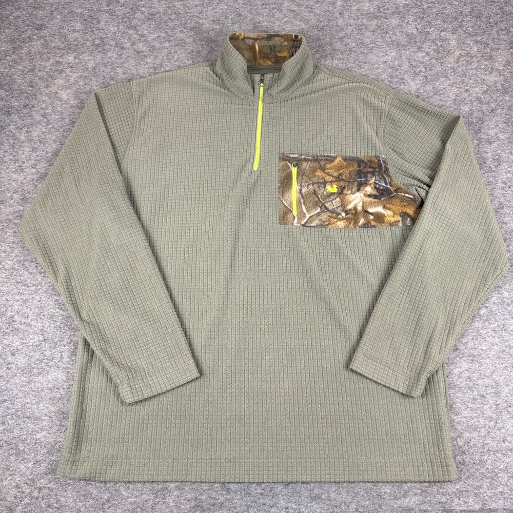 Southern Marsh Fieldtec 1/4 Zip Fleece Pullover Green Camo Mens Large L